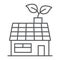 Low energy house thin line icon, ecology energy