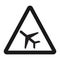 Low Flying Aircraft sign line icon