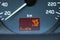 Low fuel consumption showed by the car on-board computer on the dashboard