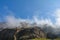 Low hanging clouds in the mountains on Tenerife in Spain