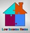 Low Income Homes And Houses Icon For Poverty Stricken Renters And Buyers - 3d Illustration