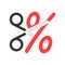 Low interest cut. Rate cut illustration, stop percent growth