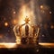 low key image of beautiful queen king crown. vintage filtered. fantasy medieval period