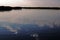 LOW KEY IMAGE OF WIDE OKAVANGO RIVER