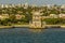 The low level buidings close to the shore contrast with the high rise buildings on the hillside of  the Belem district in Lisbon