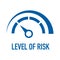 Low level risk gauge vector icon
