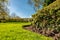 Low level view of a well marinated large garden, taking in HDR format.