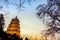 Low light scenery of big wild goose pagoda,Xian,China