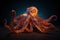 low poly 3D octopus, front facing, led color background, colorful, intricate detail texture, 3d render, unreal engine AI generated