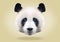 Low poly abstract portrait of a cute giant Panda on yellow background . low polygon