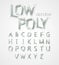Low poly alphabet font. Vector illustration