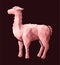 Low poly art with pink lama silhouette