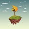 Low poly autumn tree. Fall seasonal vector