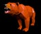Low Poly Bear Face cries, side view