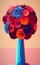 Low poly bouquet of flowers - stylized digital art