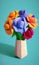 Low poly bouquet of flowers - stylized digital art