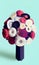 Low poly bouquet of flowers - stylized digital art