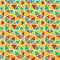 Low poly bright mosaic pattern. Seamless vector background