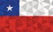 Low poly Chile flag vector illustration. Triangular Chilean flag graphic. Chile country flag is a symbol of independence