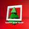 Low poly Christmas tree with frame