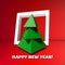 Low poly Christmas tree with frame