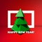 Low poly Christmas tree with frame