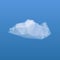 Low poly cloud on blue background, vector art