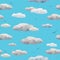 Low poly clouds seamless pattern