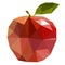 LOW POLY DESIGN RIPE APPLE WITH LEAF, vector