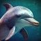 Low Poly Dolphin Portrait In Surreal Style