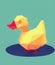 Low poly duck - stylized digital art