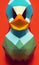 Low poly duck - stylized digital art