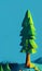 Low poly fir tree - digital painting