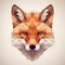 Low Poly Fox Portrait In Surreal Style