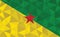 Low poly French Guiana flag vector illustration. Triangular Guyanese flag graphic. French Guiana country flag is a symbol of