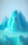 Low poly glacier - stylized digital art