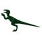 Low poly green dinosaur. Angry dinosaur with raised paws and sharp claws. Side view. 3D. Vector illustration