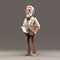Low Poly Illustration Of A White Dressed Old Man