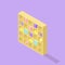 Low poly isometric bookcase. Realistic icon