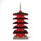 Low poly Japanese ancient pagoda isolated on white background, 3d rendering