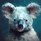 Low Poly Koala Portrait In Surreal Style