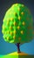 Low poly lemon tree - digital painting