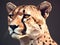 Low poly leopard portrait, AI generated