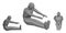 Low poly man doing tilt forward seated. 3d vector illustration