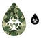 Low-Poly Mosaic Biohazard Drop Icon in Khaki Army Color Hues