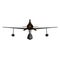 Low poly old plane for landing and taking off from the water. Front view. 3D. Vector illustration