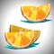 Low poly orange isolated slice vector file included