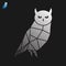 Low poly owl icon, logo concept