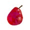 Low poly pear icon red