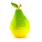 Low poly pear with stem and leaf